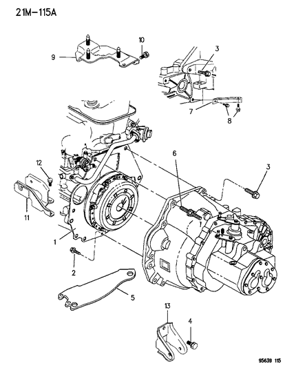 1996 Dodge Avenger Transaxle Mounting Diagram