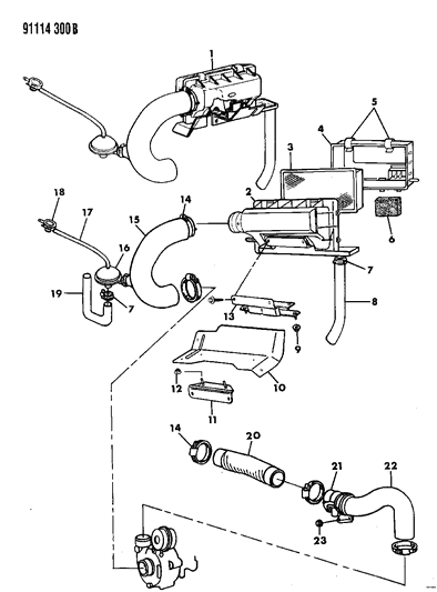 1991 Chrysler LeBaron Sedan Air Cleaner Diagram 2