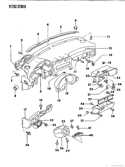 1991 Dodge Stealth Instrument Panel Diagram 1