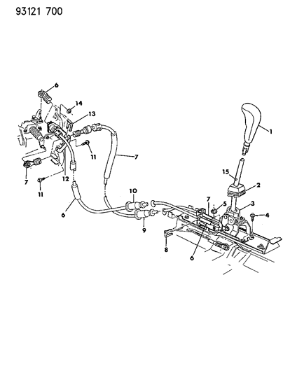 1993 Dodge Spirit Controls, Gearshift Diagram