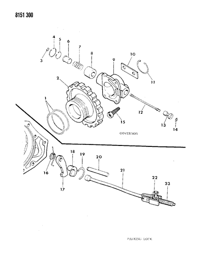 1988 Dodge Diplomat Governor & Parking Sprag Diagram