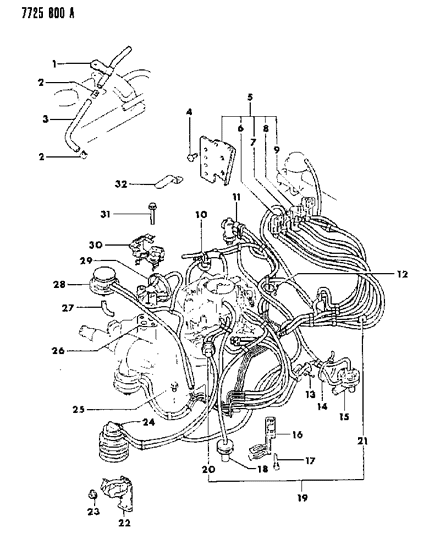 1987 Dodge Colt Gasket EGR Valve Flange Diagram for MD088604