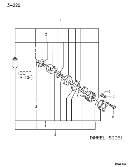 1995 Dodge Stealth Rear Axle Drive Shaft Diagram