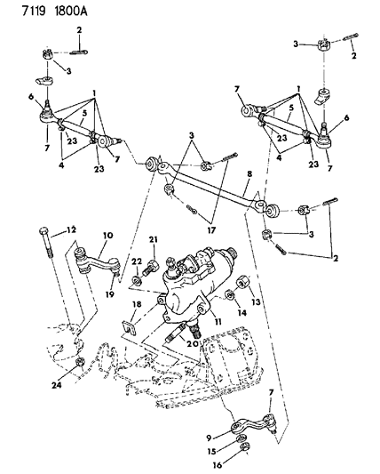 1987 Chrysler Fifth Avenue Tie Rods, Steering Gear And Linkage Diagram