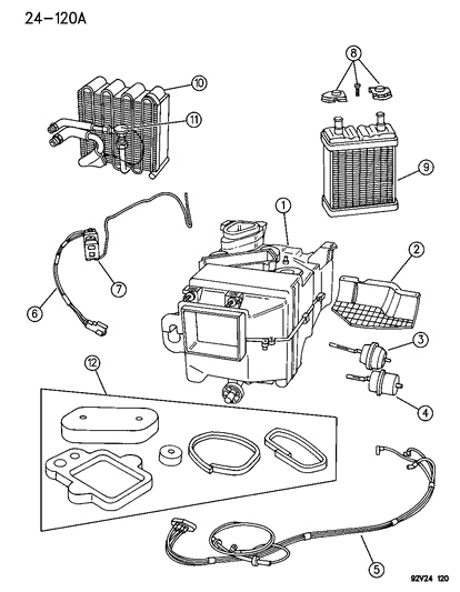 1992 Dodge Viper HEVAC Unit Diagram