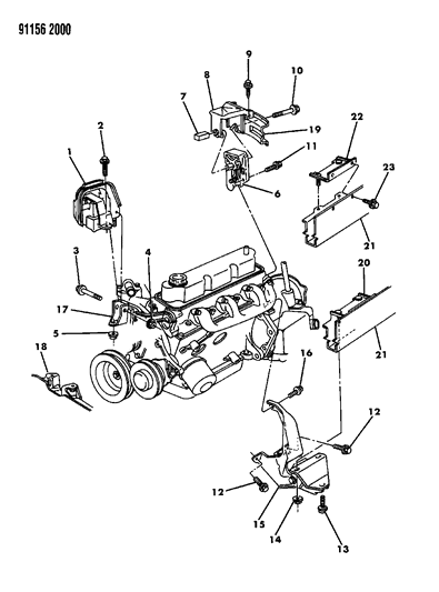 1991 Chrysler Town & Country Engine Mounting Diagram 3