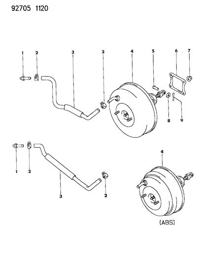 1994 Dodge Colt Booster, Power Brake Diagram