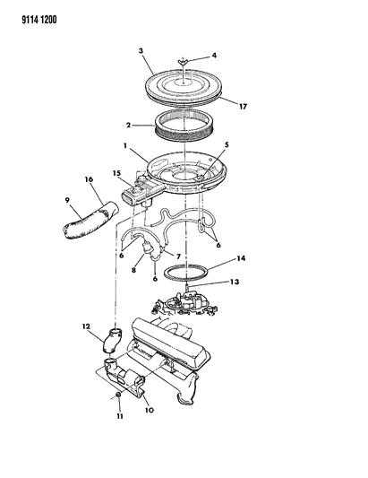 1989 Chrysler Fifth Avenue Air Cleaner Diagram 2