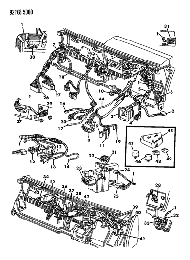 1992 Dodge Dynasty Wiring - Instrument Panel Diagram