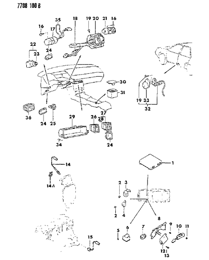 1988 Dodge Colt Switches & Electrical Controls Diagram