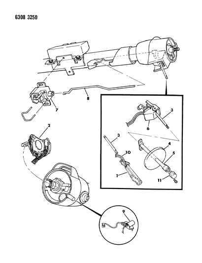 1987 Dodge D350 Switches - Turn Signal & Hazard Warning Diagram