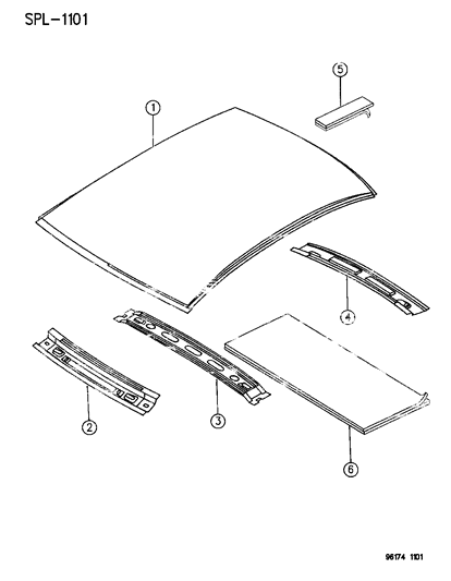 1996 Dodge Neon Roof Panel Diagram