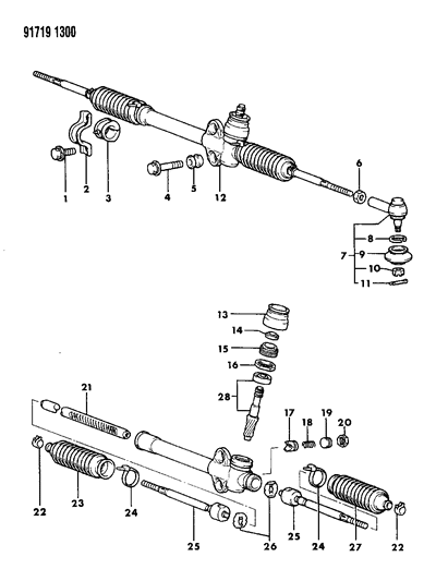 1991 Dodge Colt Bolt-Steering Gear Diagram for MB532399