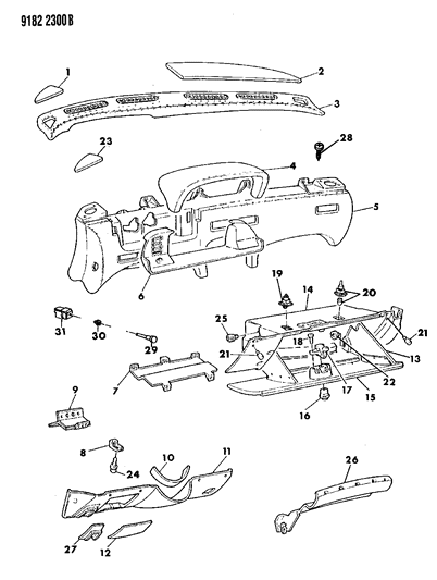 1989 Chrysler TC Maserati Switch Remote Deck Lid Rel Diagram for 4373087