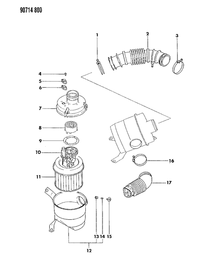 1990 Dodge Ram 50 Air Cleaner Diagram 2