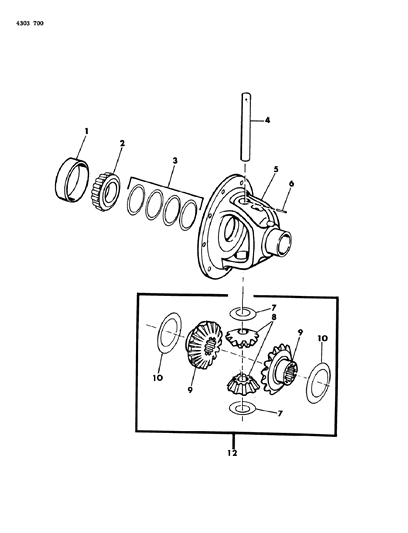 1984 Dodge W350 Gear-Differential Side Diagram for 3823558