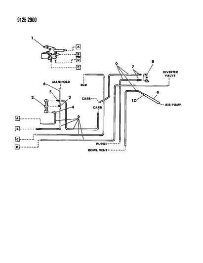 1989 Chrysler New Yorker EGR Hose Harness Diagram 4