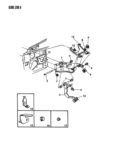 1989 Dodge Dakota Brake Pedal Diagram