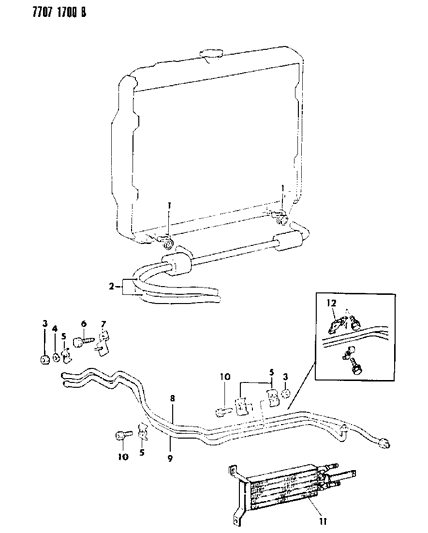 1987 Dodge Ram 50 Oil Cooler & Lines Diagram 2