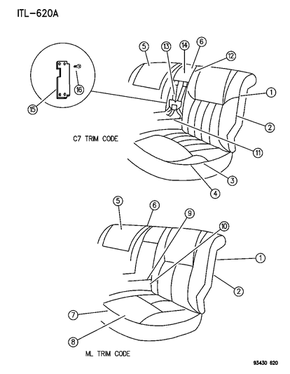 1993 Dodge Intrepid Rear Seat Diagram 2