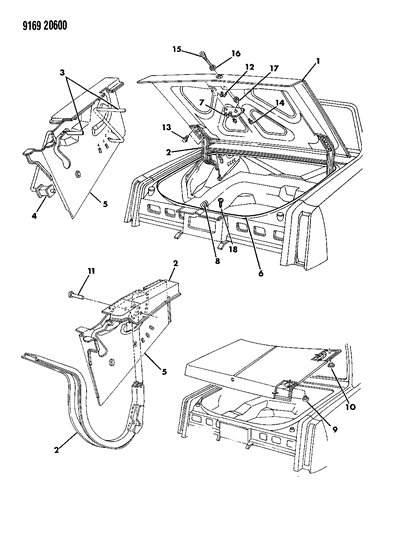 1989 Chrysler Fifth Avenue Deck Lid Diagram