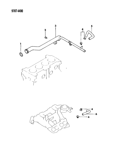 1989 Dodge Colt Water Hose & Pipe Diagram 2