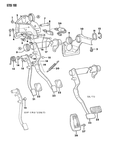 1989 Dodge Colt Brake Pedal Diagram