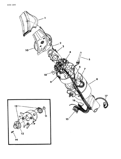 1985 Dodge W250 Wiring - Steering Column Diagram 1