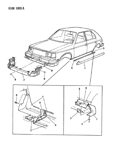1986 Dodge Omni Ground Effects Package - Exterior View Diagram 3