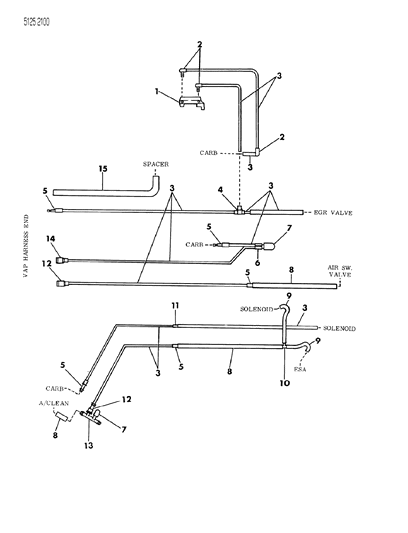 1985 Dodge Caravan EGR Hose Harness Diagram 3