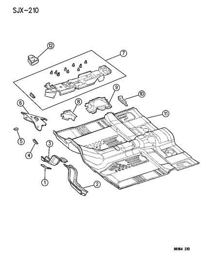 1996 Chrysler Sebring Floor Pan Diagram