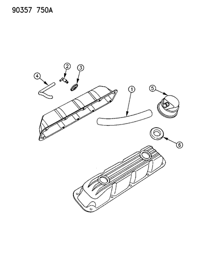 1992 Dodge D150 Crankcase Ventilation Diagram 2