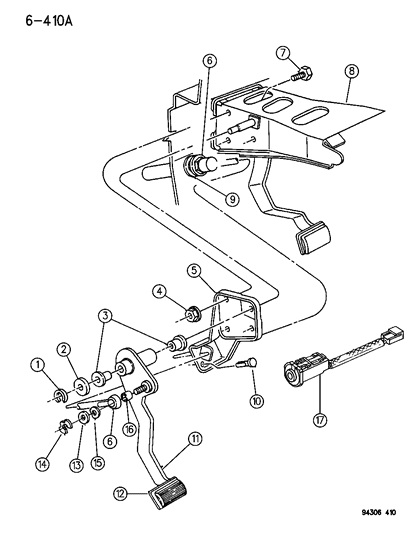 1996 Dodge Dakota Clutch Pedal Diagram