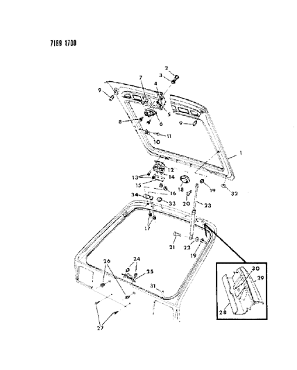 1987 Dodge Charger Liftgate Panel Diagram 2