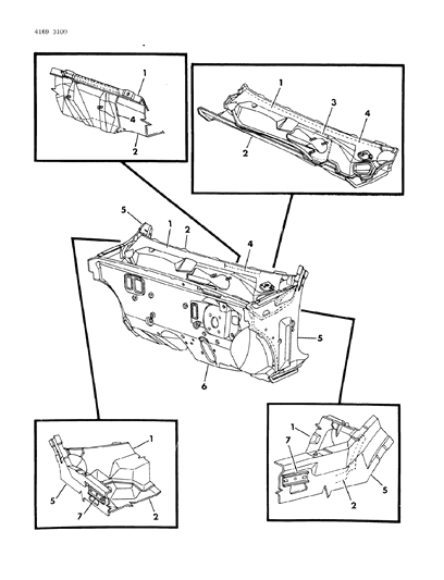 1984 Chrysler New Yorker Cowl & Dash Panel Diagram