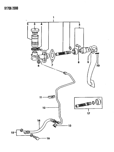 1991 Dodge Ram 50 Clutch Master Cylinder Diagram