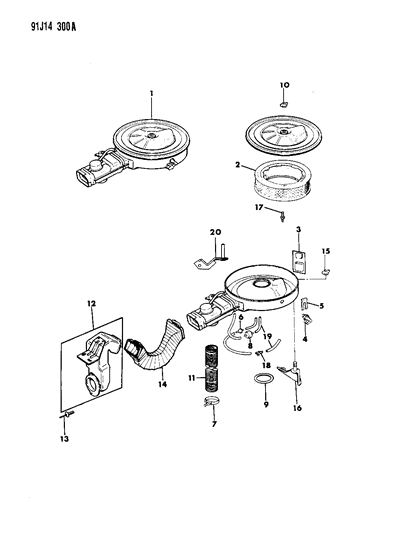 1992 Jeep Cherokee Filter Diagram for 53030275