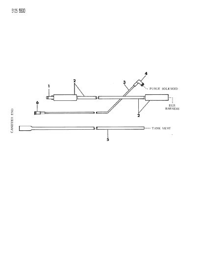 1985 Chrysler LeBaron Vapor Canister Hose Harness Diagram 4