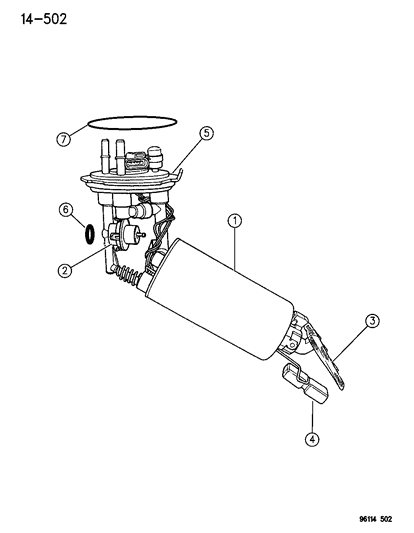 1996 Dodge Neon Fuel Pump/Level Unit Module Diagram for R4864035