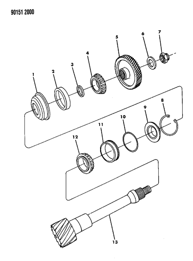 1990 Dodge Grand Caravan Shaft - Transfer Diagram 2