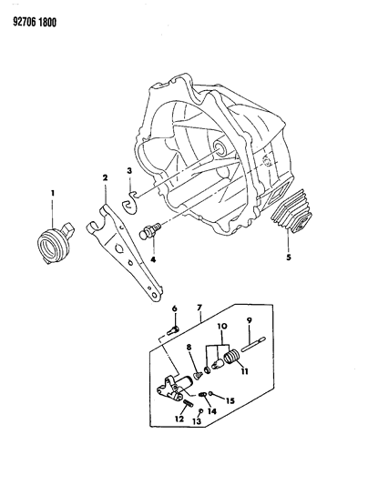 1993 Dodge Ram 50 Controls, Clutch Diagram 1