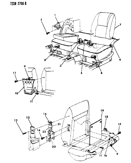 1987 Dodge Daytona Rear Fold Down Seat Diagram