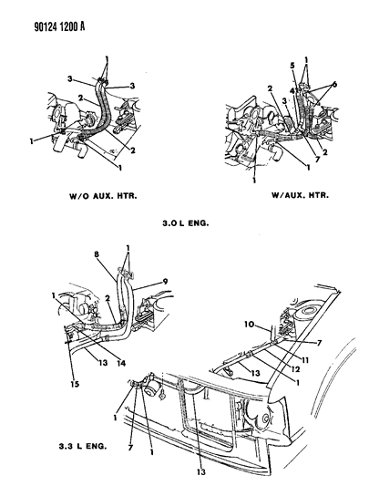 1990 Chrysler Town & Country Plumbing - Heater Diagram 2