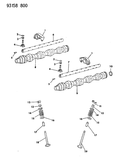 1993 Dodge Daytona Camshaft & Valves Diagram 2