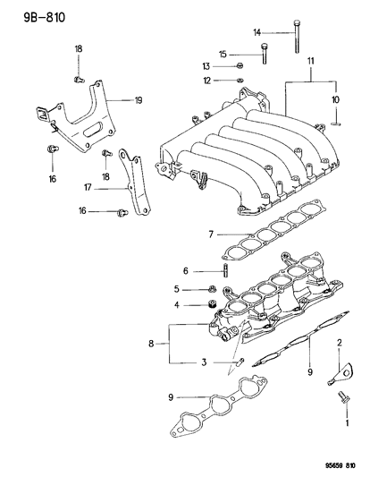 1996 Dodge Avenger Bracket Diagram for MD323103