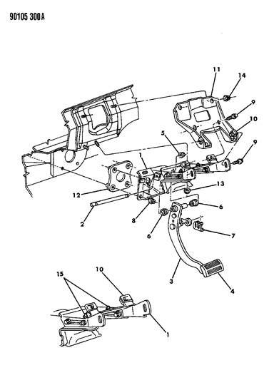 1990 Chrysler LeBaron Brake Pedal Diagram