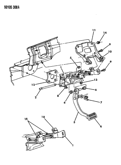 1990 Chrysler LeBaron Sedan Brake Pedal Diagram