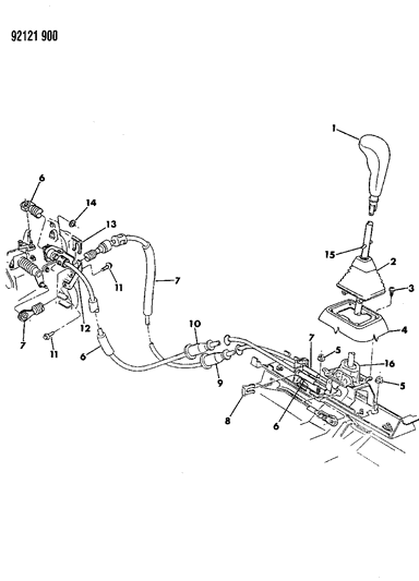 1992 Dodge Grand Caravan Controls, Gearshift Diagram