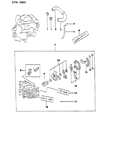 1985 Dodge Ram 50 Carburetor Throttle Parts Diagram 2