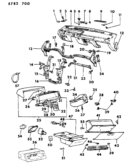 1986 Dodge Conquest Instrument Panel Diagram